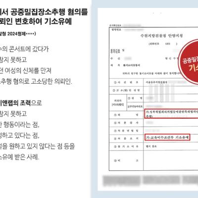 콘서트장에서 공중밀집장소추행 혐의를 받게 된 의뢰인 변호하여 기소유예 이끌어내